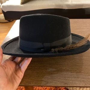 Brixton wide brim black fedora 6 3/4 54cm